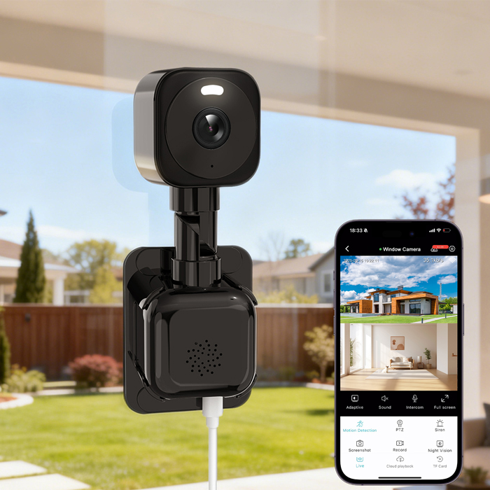 New Arrival 2K HD Dual Lens WiFi Smart Window Camera No Drilling Installation-Free Indoor Home Security Monitor