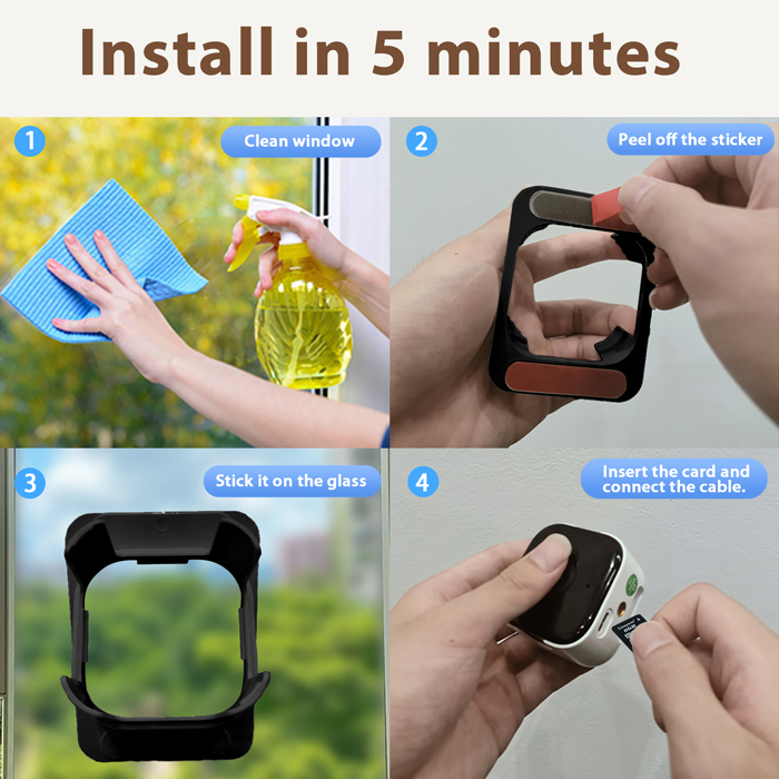 New Arrival 2K HD Dual Lens WiFi Smart Window Camera Night Vision 180 Wide Angle Memory Card Storage K2W