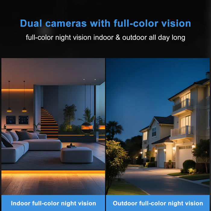 New Arrival 2K HD Dual Lens WiFi Smart Window Camera No Drilling Installation-Free Indoor Home Security Monitor